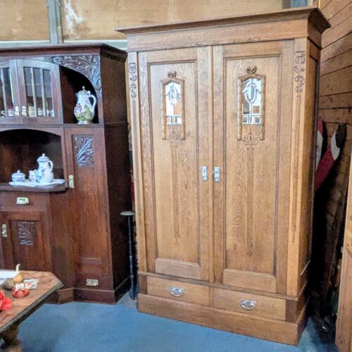 Eichenschrank, vollmassiv, um 1900 – Bild 9