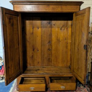 Eichenschrank, massiv, Biedermeier – Bild 5